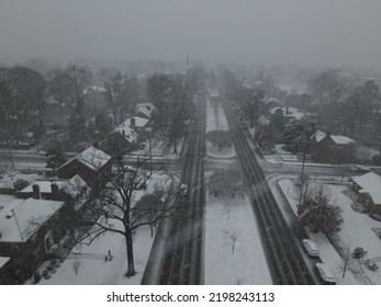 Monument Avenue In A Snowstorm