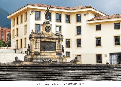 Monument In The Center Of Bogota, Colombia To The Battle Of Ayacucho