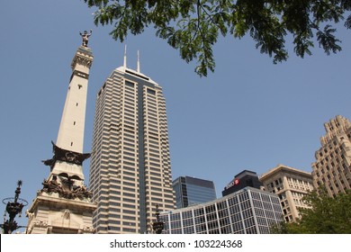 Monument Circle In Indianapolis, USA.