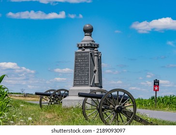 Monument to Clarks Battery, 1st NJ Light Artillery, Gettysburg National Military park, Pennsylvania, USA