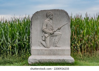 Monument To Company A (Purnell Legion) Maryland Cavalry, East Cavalry Field, Gettysburg, PA USA, Gettysburg, Pennsylvania