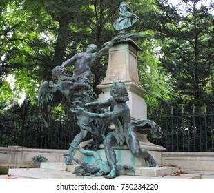 Monument To Eugène Delacroix In Luxembourg Gardens In Paris, France - July 2017 