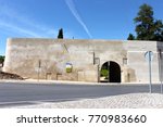 The monument to the Fallen Hero (Heroe Caido) of the Baluarte de Trinidad, a Francoist memorial in Badajoz, Extremadura, Spain