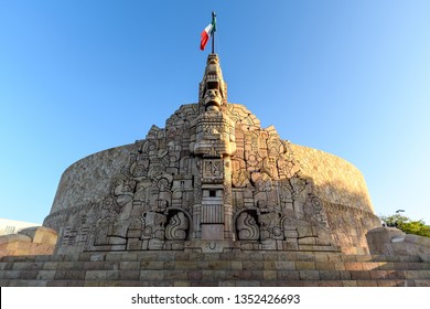 the Monument to the Fatherland in Merida, Yucatan, Mexico at sunrise