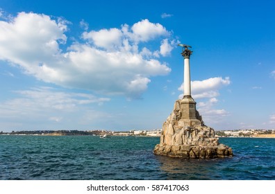 Monument to the flooded ships and Kornilov Embankment in Sevastopol, Crimea, Russia - Shutterstock ID 587417063