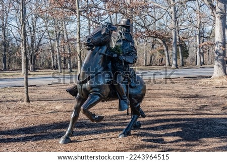 Monument to General James Longstreet CSA, Gettysburg National Military Park, Pennsylvania USA