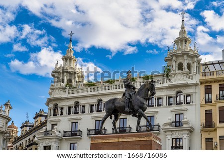 Monument of the Gran Capitan Gonzalo Fernandez at Plaza de las Tendillas square in Cordoba, Andalusia, Spain Stock photo © 