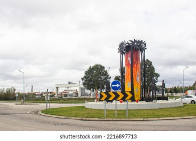 Monument In Homage To The Volunteer Firefighters Of Ilhavo, Aveiro Portugal. October 20, 2022.