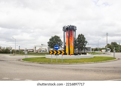 Monument In Homage To The Volunteer Firefighters Of Ilhavo, Aveiro Portugal. October 20, 2022.