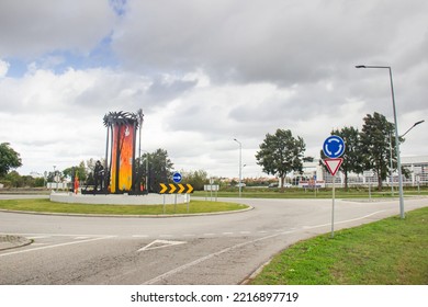 Monument In Homage To The Volunteer Firefighters Of Ilhavo, Aveiro Portugal. October 20, 2022.