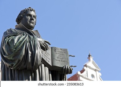 Monument of Martin Luther. It was the first public monument of the reformer, designed 1821 by J. G. Schadow, Wittenberg. Luther was a monk, theologian and the translator of the bible into German.