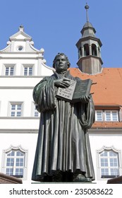 Monument of Martin Luther. It was the first public monument of the reformer, designed 1821 by J. G. Schadow, Wittenberg. Luther was a monk, theologian and the translator of the bible into German.