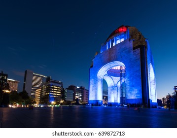 Monument To The Mexican Revolution (Monumento A La Revolución) Located In Republic Square, Mexico City At Night