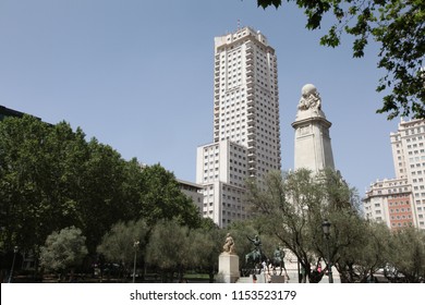 Monument To Miguel De Cervantes, Madrid/SPAIN 26.06.2012 