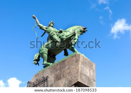 Monument to national hero Salavat Yulaev (1752-1800), Ufa, Baskortostan, Russia