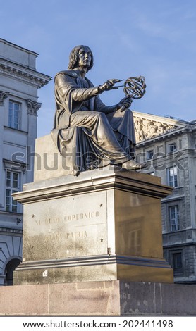 Monument to Nicholas Copernicus. Warsaw. Poland