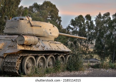 Monument Of Soviet Tank Used By Syrian Army In Yom Kipur War