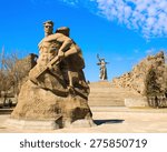 Monument Stay to Death in Mamayev Kurgan memorial complex in Volgograd (former Stalingrad)