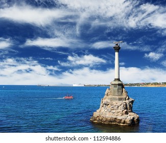 Monument to sunken ships, the symbol of Sevastopol build in 1905, Crimea, Ukraine - Shutterstock ID 112594886