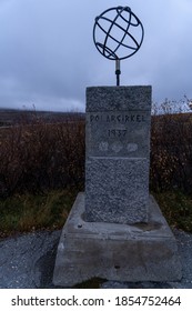 Monument Symbolizing The Location Of The Earth's Parallel From Latitude 66 ° 33'39 