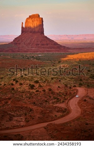 Monument Valley Butte at Sunrise with Winding Road