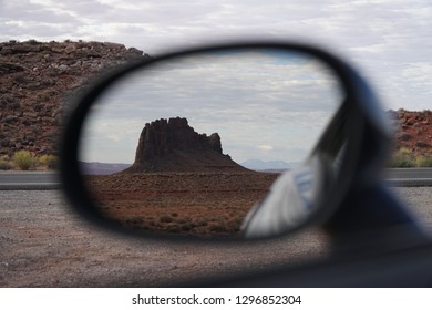 Monument Valley Car Mirror Reflection