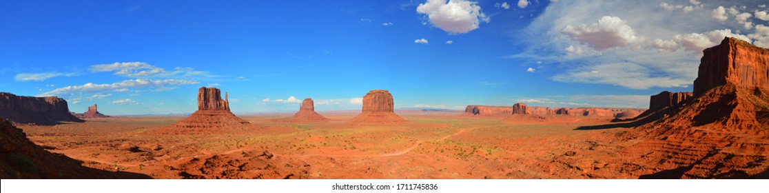 Monument Valley,  the John Wayne's place. A red sand landscape in Navajo Nation. USA july 2014