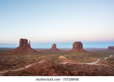 Monument Valley is a Navajo Nation tribal park near the border of Utah and Arizona.