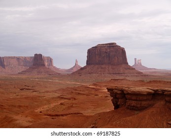 Monument valley rock formations and landscape, USA