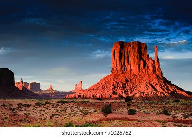 Monument Valley At Sunset, Utah, USA