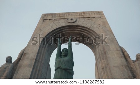 Monument to war heroes in one of the cities of Europe. Stock.