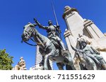 Monument to the writer Miguel de Cervantes in Madrid. Spain