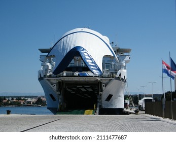 Monumental-sized Ferry In Zadar Harbour