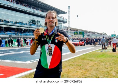 Monza, Italy. 12 September 2021. F1 World Championship. Heineken Italian Gran Prix. Race Day. Gianmarco Tamberi, Italian Gold Medal At Tokio 2020, On The Starting Grid.