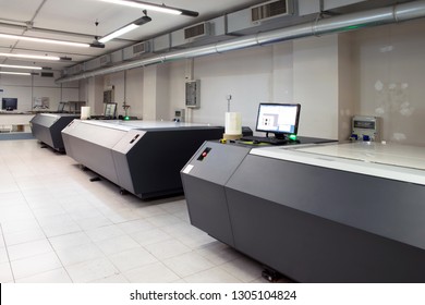 MONZA, ITALY - April 10, 2018 - This Italian Company Produces Photopolymer Printing Plates For Flexography For The Printing Of Flexible Packaging.