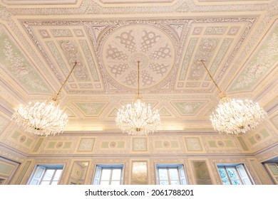 Monza, Italy - October 16, 2021: Interior Real Estate View Of Reggia Di Monza Palace, No People Are Visible.