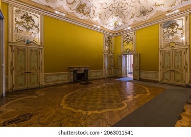 Monza, Italy - October 16, 2021: Interior Real Estate View Of Reggia Di Monza Palace, No People Are Visible.