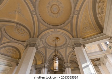 Monza, Italy - October 16, 2021: Interior Real Estate View Of Reggia Di Monza Palace, No People Are Visible.