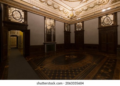 Monza, Italy - October 16, 2021: Interior Real Estate View Of Reggia Di Monza Palace, No People Are Visible.