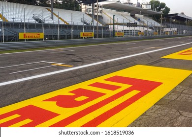 Monza, Italy - September 08, 2013: Starting Line Of The Autodromo Nazionale Monza.