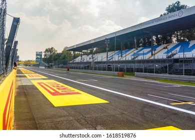 Monza, Italy - September 08, 2013: Finish Line Of The Autodromo Nazionale Monza.