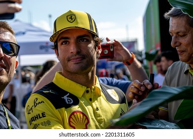 MONZA, ITALY - September 09, 2022: Carlos Sainz Jr, From Spain Competes For Scuderia Ferrari. Practice, Round 16 Of The 2022 F1 Championship.