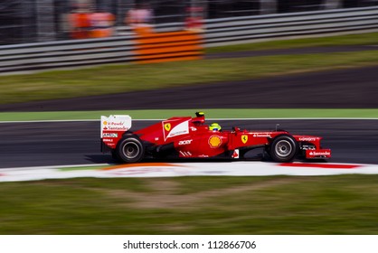 MONZA ( ITALY) - SEPTEMBER 7 : Felipe Massa  Car's of Ferrari team  during Formula One practice day on September 7, 2012 in Monza, Italy