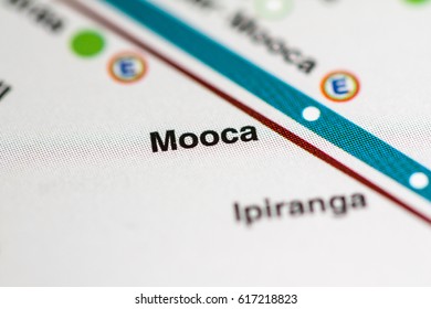 Mooca Station. Sao Paolo Metro Map.