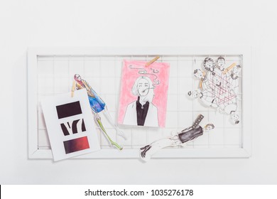 Mood Board With Fashion Sketches And Illustrations