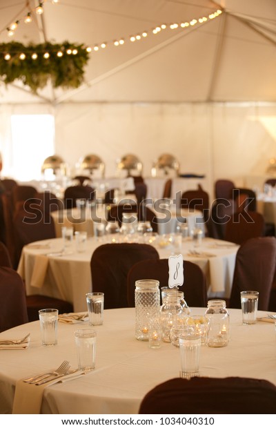 Moody Low Light Wedding Reception Decorations Stock Photo Edit