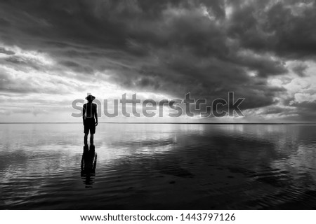 Similar – Image, Stock Photo stopped Stand Beach Ocean