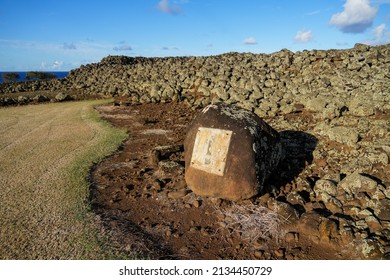 Mo'okini Heuiau In The North Of Big Island, Hawaii - Ruins Of A Temple Of The Hawaiian Religion In The Kohala Historical Sites State Monument Near Upolu Point