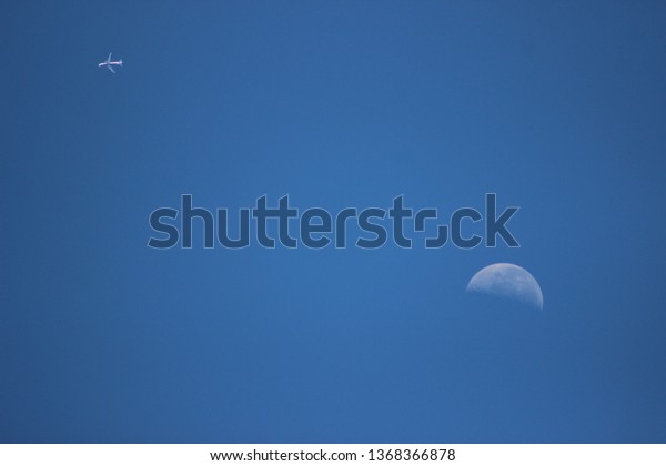 moon and
airplane