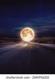 Moon approaching to fall to earth, photo manipulation